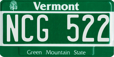 VT license plate NCG522
