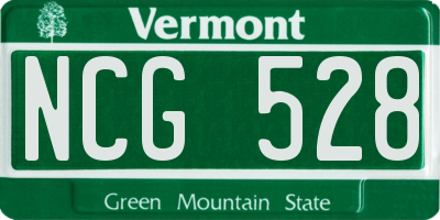 VT license plate NCG528