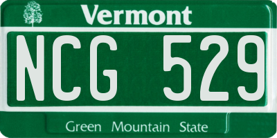 VT license plate NCG529