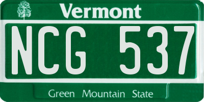 VT license plate NCG537