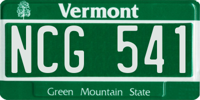 VT license plate NCG541