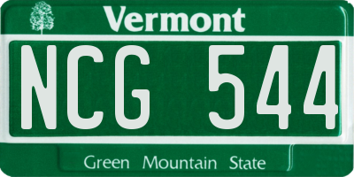 VT license plate NCG544
