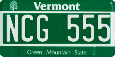 VT license plate NCG555