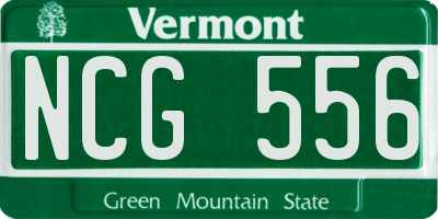 VT license plate NCG556