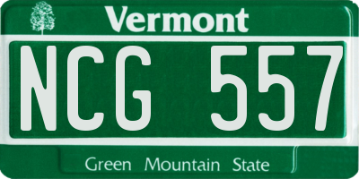 VT license plate NCG557