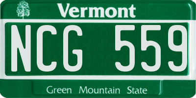 VT license plate NCG559
