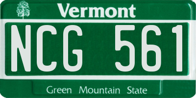 VT license plate NCG561