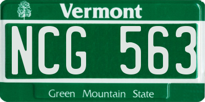 VT license plate NCG563