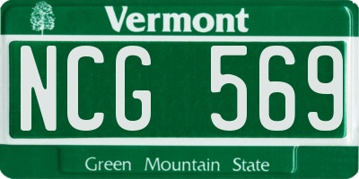 VT license plate NCG569