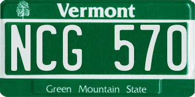 VT license plate NCG570
