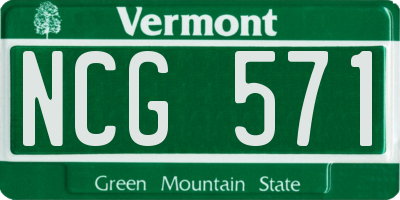 VT license plate NCG571