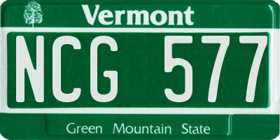 VT license plate NCG577