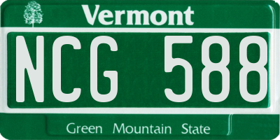 VT license plate NCG588