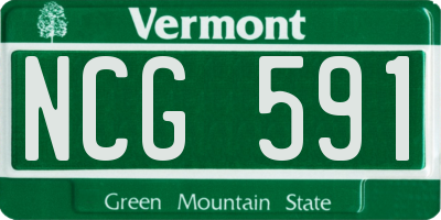 VT license plate NCG591