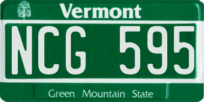 VT license plate NCG595