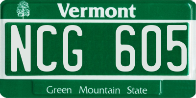VT license plate NCG605