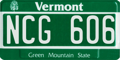 VT license plate NCG606