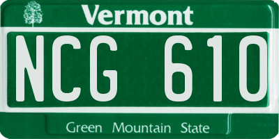 VT license plate NCG610