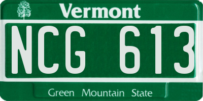 VT license plate NCG613