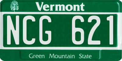 VT license plate NCG621