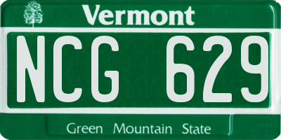 VT license plate NCG629
