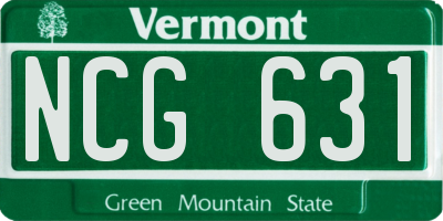 VT license plate NCG631