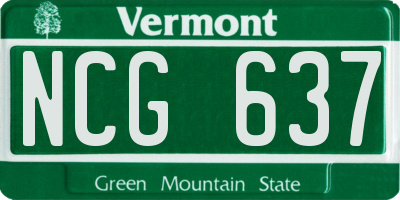 VT license plate NCG637