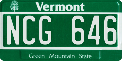 VT license plate NCG646