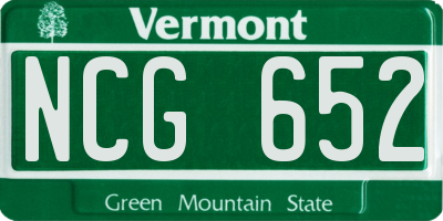 VT license plate NCG652