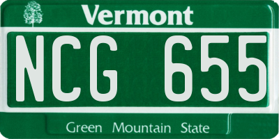 VT license plate NCG655