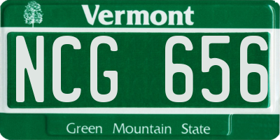 VT license plate NCG656
