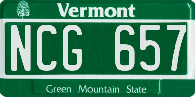 VT license plate NCG657