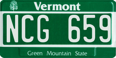 VT license plate NCG659