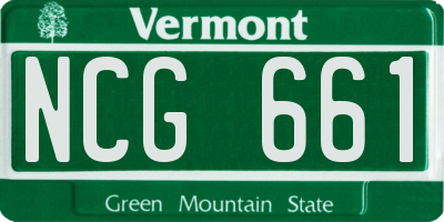 VT license plate NCG661