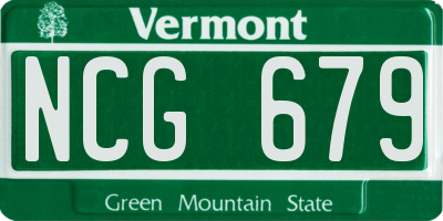VT license plate NCG679