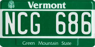 VT license plate NCG686