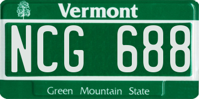 VT license plate NCG688