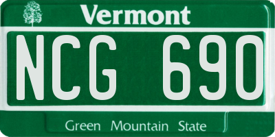 VT license plate NCG690