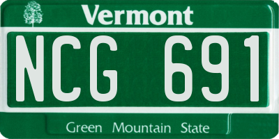 VT license plate NCG691
