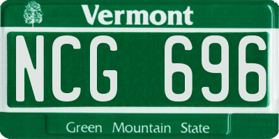 VT license plate NCG696