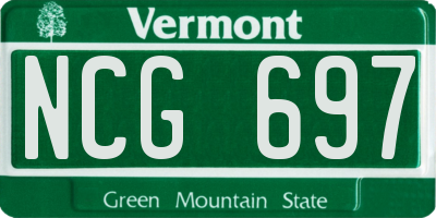 VT license plate NCG697