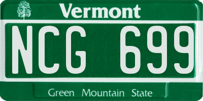 VT license plate NCG699
