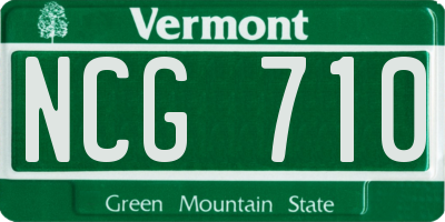 VT license plate NCG710