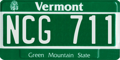 VT license plate NCG711