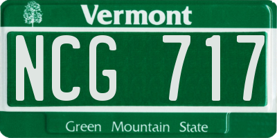 VT license plate NCG717