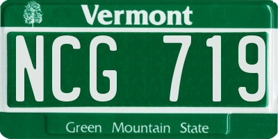 VT license plate NCG719