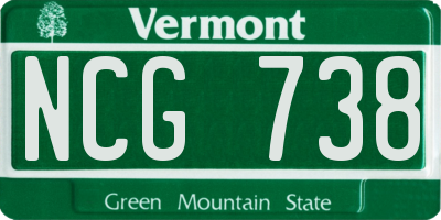 VT license plate NCG738