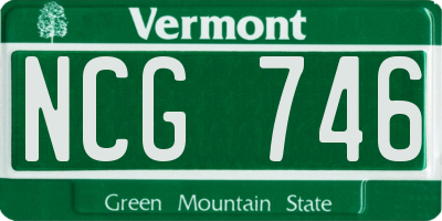 VT license plate NCG746