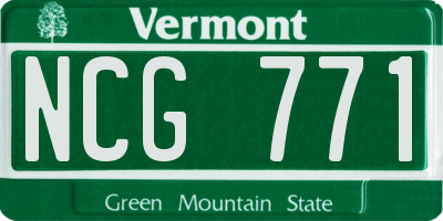 VT license plate NCG771