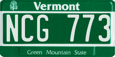 VT license plate NCG773